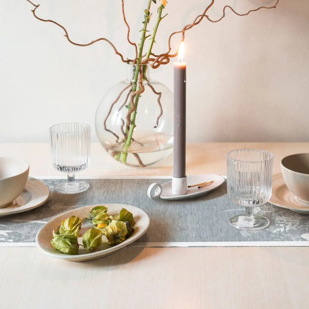 Bordslöpare|Ekelund Löpare<Ekelund Airy grå löpare 35X120 - s Linneväveri