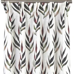 Gardiner Mönstrade<Nordisk Textil Amaya gardin - Stilrent bladmotiv i grönt och rött