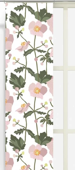 Panelgardiner<Arvidssons textil Anemon rosa panelgardiner