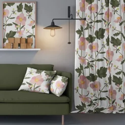 Gardintyger Mönstrade|Arvidssons Textil<Arvidssons textil Anemon rosa tyg