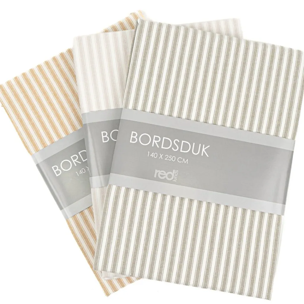 Bordsduk<Redlunds Anna Bordsduk Havre – Randig bomullsduk 140x250 cm