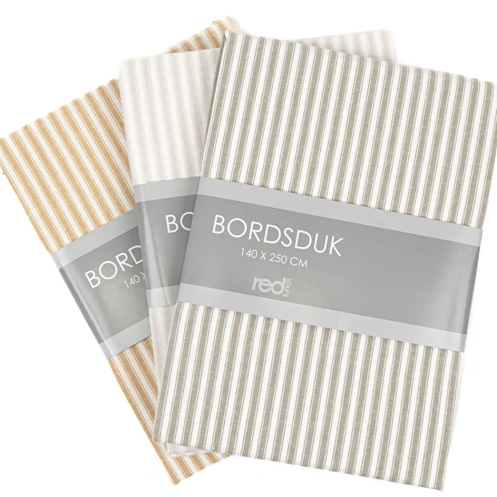 Bordsduk<Redlunds Anna Bordsduk Linne – Randig duk i bomull 140x250 cm