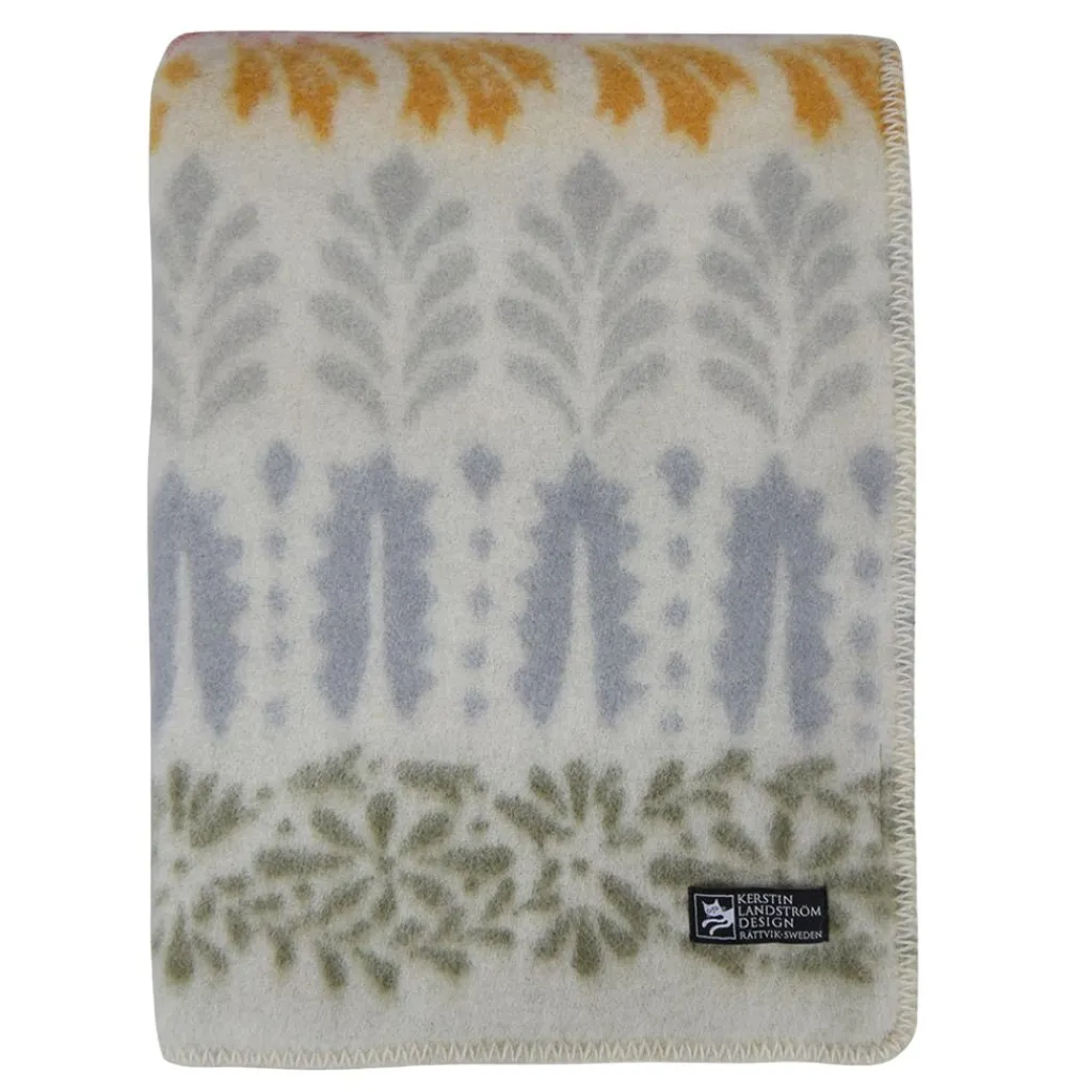 Ullfiltar<Kerstin Landström Design Arvet ockra-röd ullfilt 130x180cm -