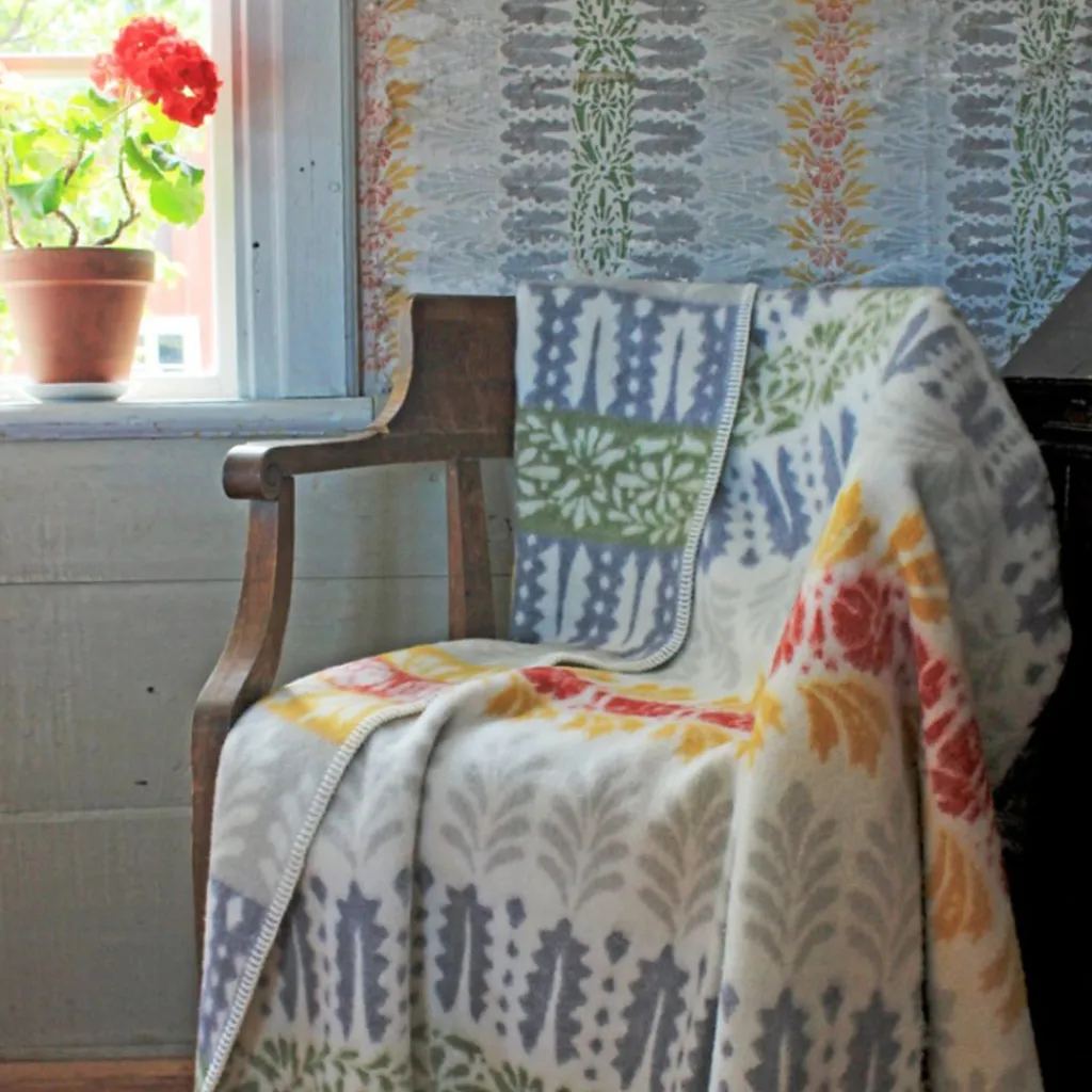 Ullfiltar<Kerstin Landström Design Arvet ockra-röd ullfilt 130x180cm -