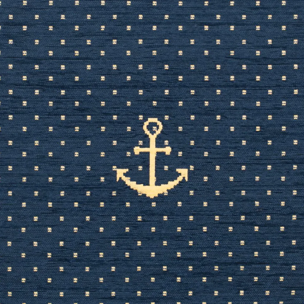 Mönstrade Möbeltyger<Nordisk Textil AUŠRA Marin – Möbeltyg med ankare och klassisk känsla