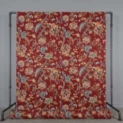 Blommiga Möbeltyger|Mönstrade Möbeltyger<Nordisk Textil Bailey röd gobeläng