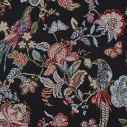 Blommiga Möbeltyger|Mönstrade Möbeltyger<Nordisk Textil Bailey svart gobeläng