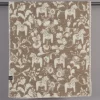 Babyfiltar|Ullplädar<Arvidssons textil Barnfilt Leksand beige 65x95cm med dalahästar och kurbits