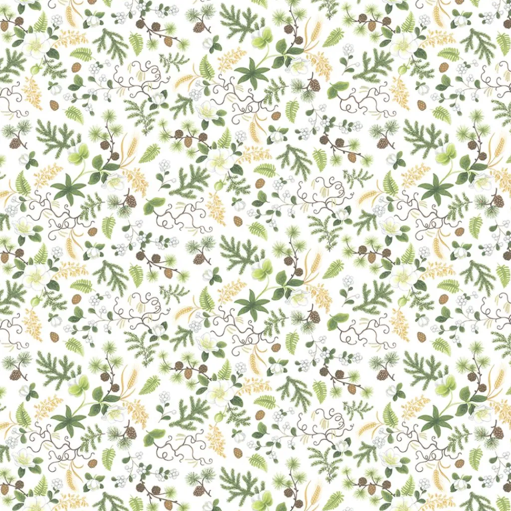 Juldukar|Bordsduk<Arvidssons textil Barr & Blom offwhite/grön - bordsduk