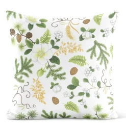 Julkuddar|Mönstrade Kuddfodral<Arvidssons textil Barr & Blom offwhite/grön – kuddfodral