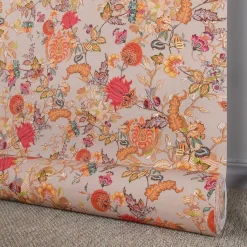 Gardintyger Mönstrade<Nordisk Textil Bengale beige blommigt gardintyg