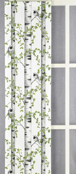 Panelgardiner<Arvidssons textil Björkdungen vit panelgardiner
