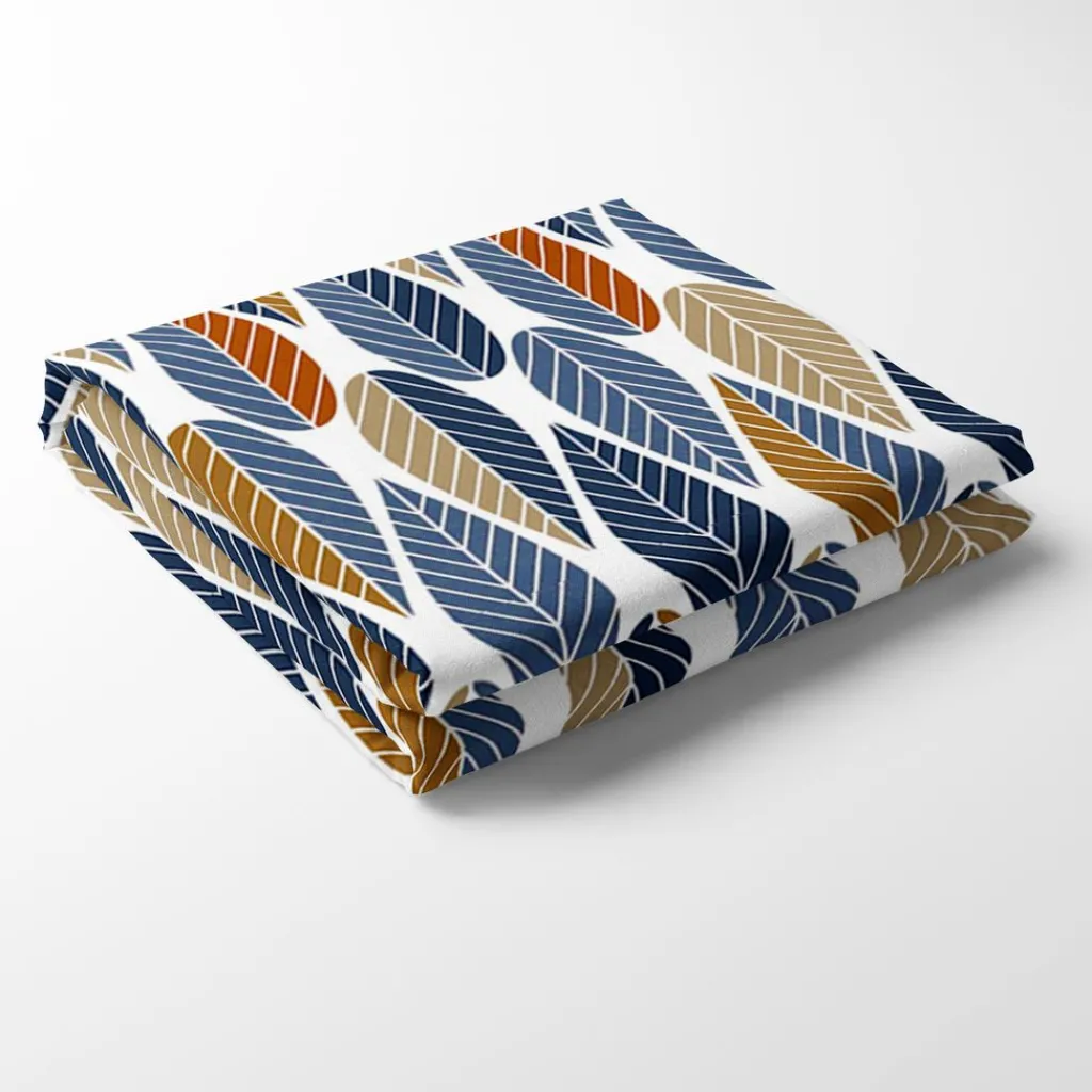 Bordsduk<Arvidssons textil Blader blå bordsduk
