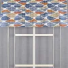 Gardinkappor Mönstrade<Arvidssons textil Blader blå gardinkappa metervara