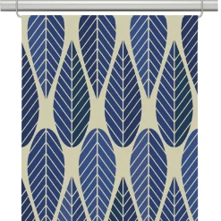 Panelgardiner<Arvidssons textil Blader culla blå panelgardiner