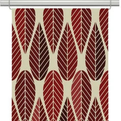 Julgardiner|Panelgardiner<Arvidssons textil Blader culla röd panelgardiner