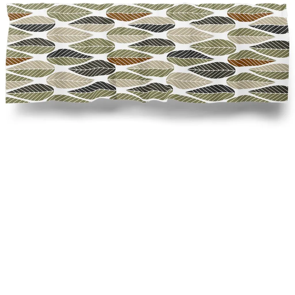 Gardinkappor Mönstrade<Arvidssons textil Blader grön-beige gardinkappa metervara