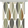 Panelgardiner<Arvidssons textil Blader grön-beige panelgardiner