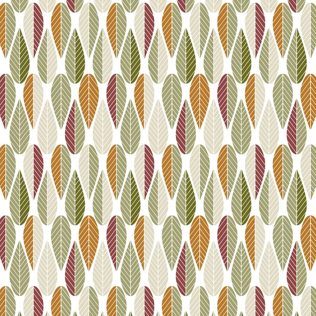 Gardintyger Mönstrade|Arvidssons Textil<Arvidssons textil Blader grön-rost tyg