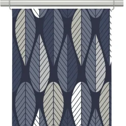 Panelgardiner<Arvidssons textil Blader mörkblå panelgardiner