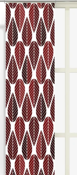 Panelgardiner<Arvidssons textil Blader röd panelgardiner