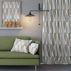 Gardiner Mönstrade<Arvidssons textil Blader rosa gardiner