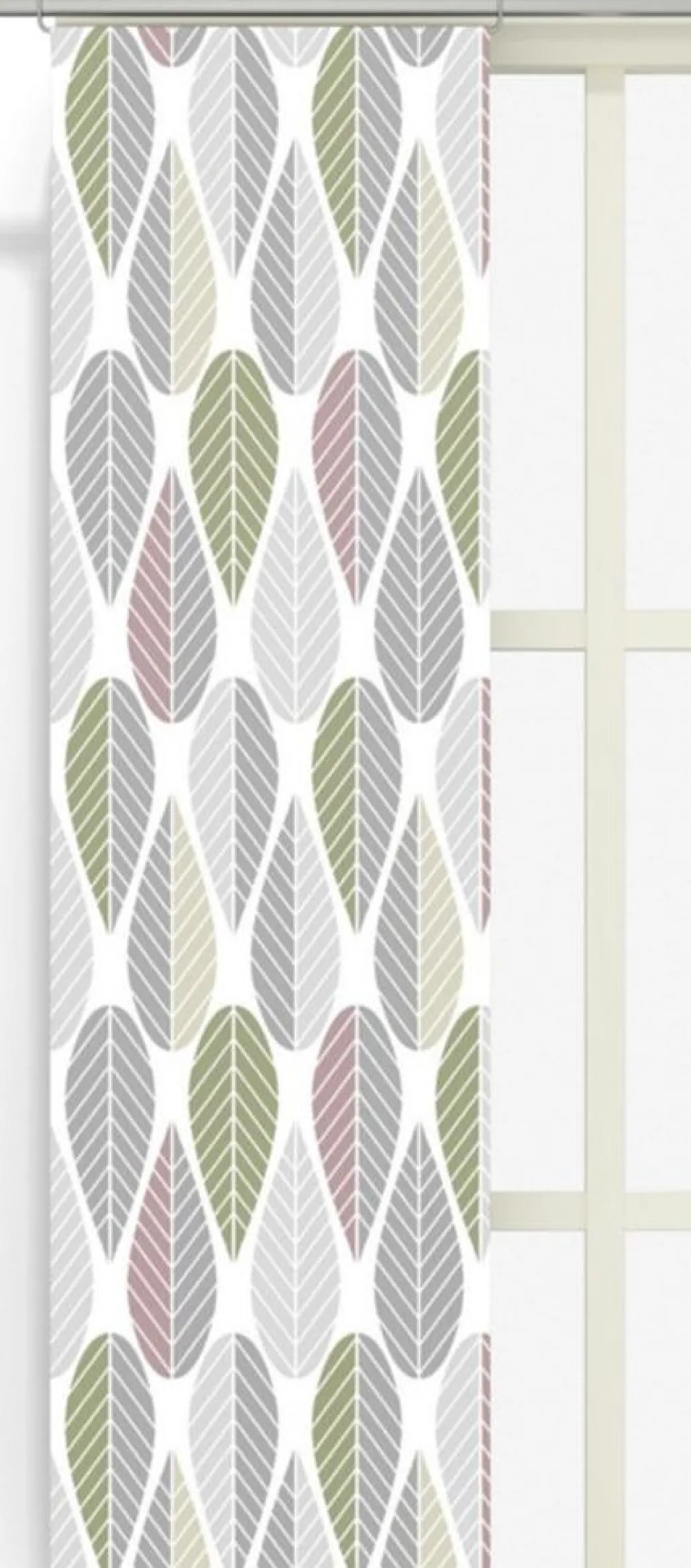 Panelgardiner<Arvidssons textil Blader rosa panelgardiner