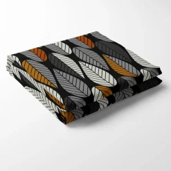 Bordsduk<Arvidssons textil Blader svart-orange bordsduk