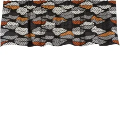 Gardinkappor Mönstrade<Arvidssons textil Blader svart-orange gardinkappa metervara