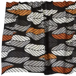 Gardinkappor Mönstrade<Arvidssons textil Blader svart-orange gardinkappa metervara
