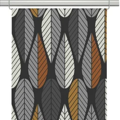 Panelgardiner<Arvidssons textil Blader svart-orange panelgardiner