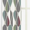 Panelgardiner<Arvidssons textil Blader vinröd panelgardiner