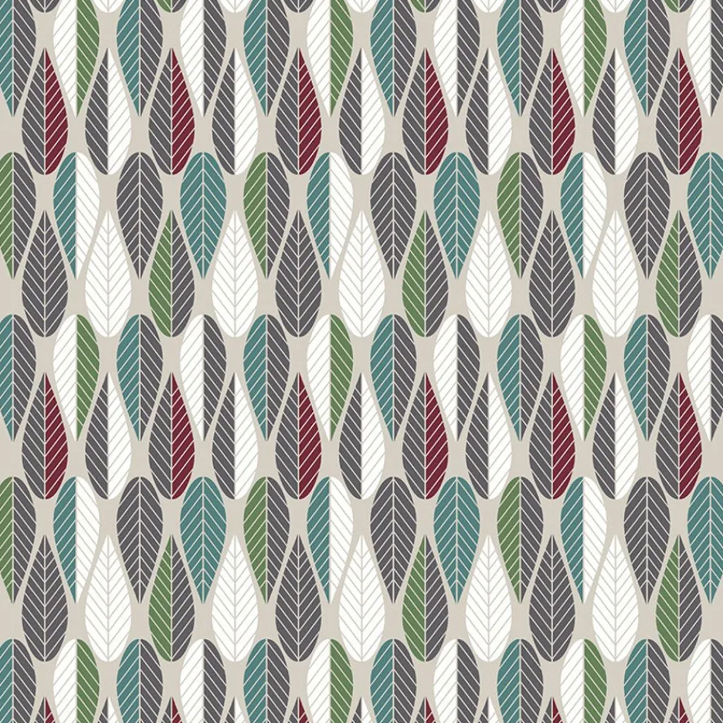Gardintyger Mönstrade|Arvidssons Textil<Arvidssons textil Blader vinröd tyg