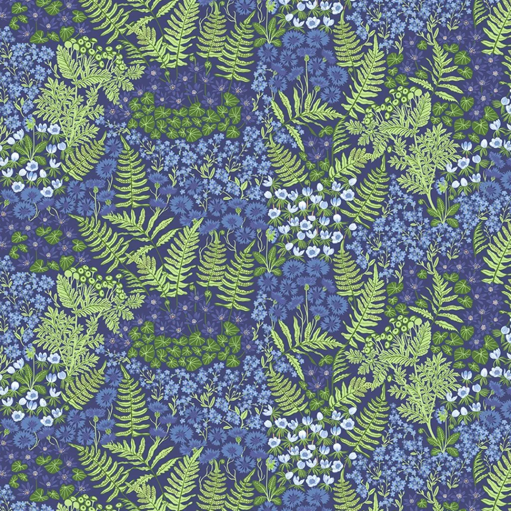 Bordsduk<Arvidssons textil Blå blom blå bordsduk