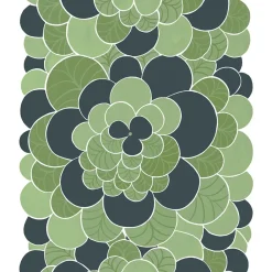 Gardintyger Mönstrade|Arvidssons Textil<Arvidssons textil Blomster grön tyg