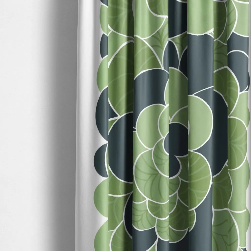 Gardintyger Mönstrade|Arvidssons Textil<Arvidssons textil Blomster grön tyg