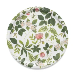 Brickor<Arvidssons textil Blomsterlund grön - rund bricka Ø31cm