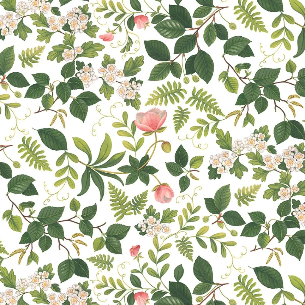 Gardintyger Mönstrade|Arvidssons Textil<Arvidssons textil Blomsterlund grön - tyg