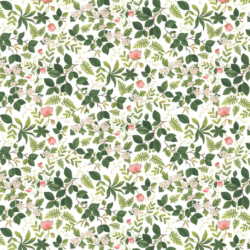 Gardintyger Mönstrade|Arvidssons Textil<Arvidssons textil Blomsterlund grön - tyg