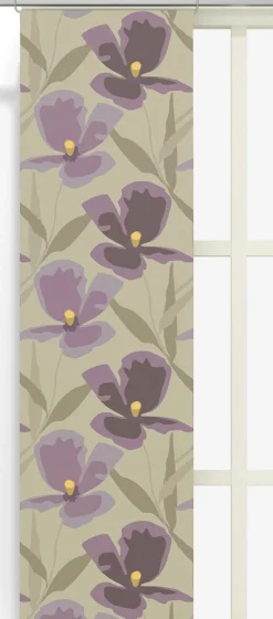 Panelgardiner<Arvidssons textil Blomsterskrud culla lila panelgardiner