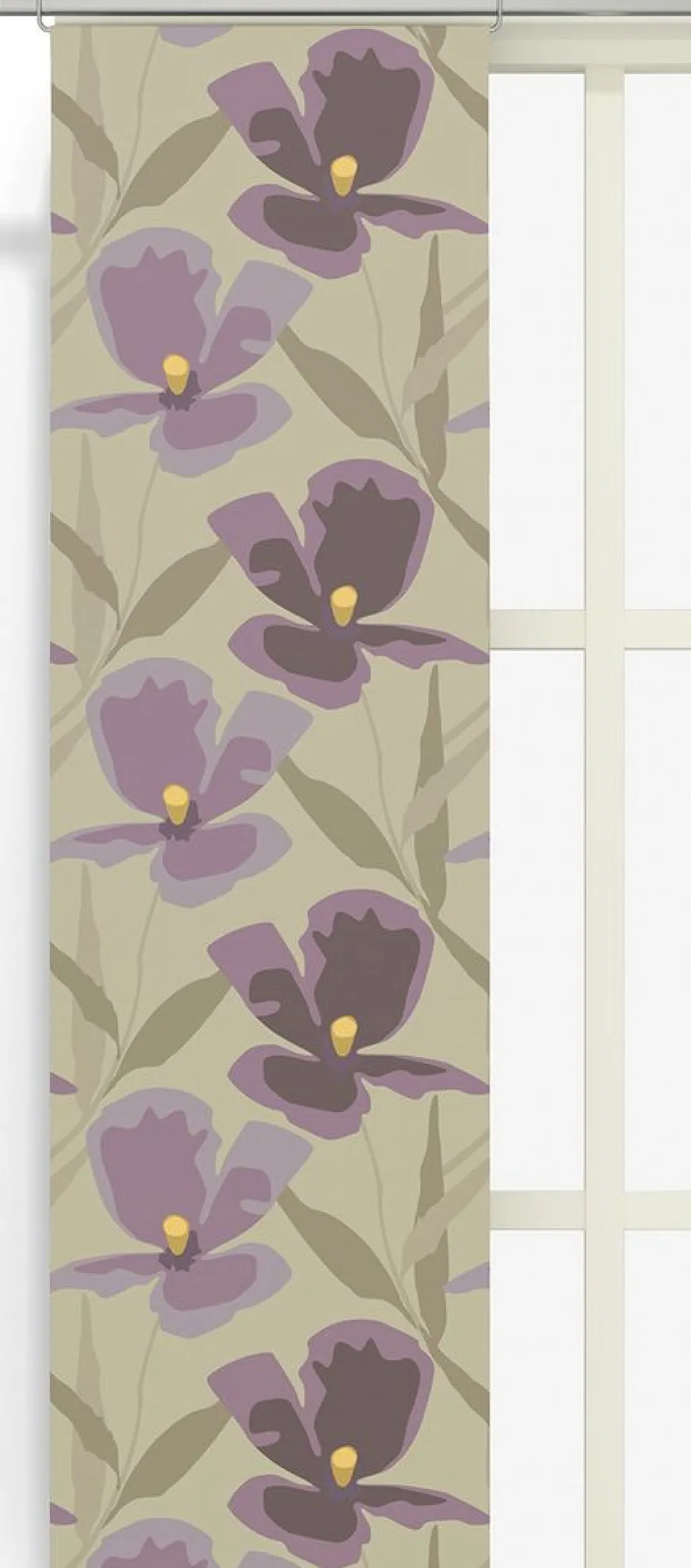 Panelgardiner<Arvidssons textil Blomsterskrud culla lila panelgardiner