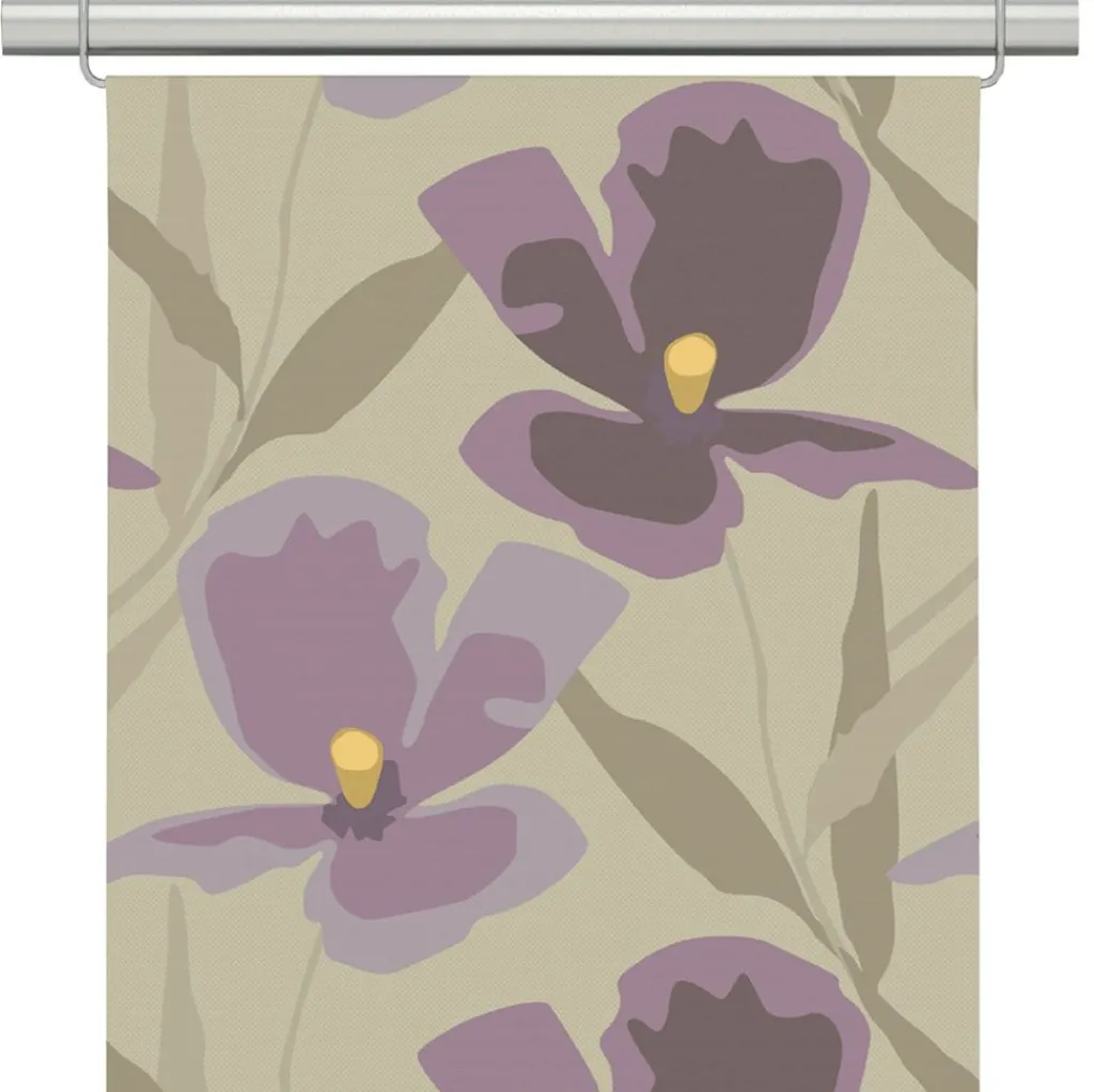 Panelgardiner<Arvidssons textil Blomsterskrud culla lila panelgardiner
