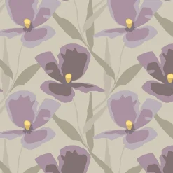 Gardintyger Mönstrade|Arvidssons Textil<Arvidssons textil Blomsterskrud culla lila tyg