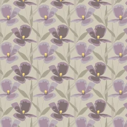 Gardintyger Mönstrade|Arvidssons Textil<Arvidssons textil Blomsterskrud culla lila tyg