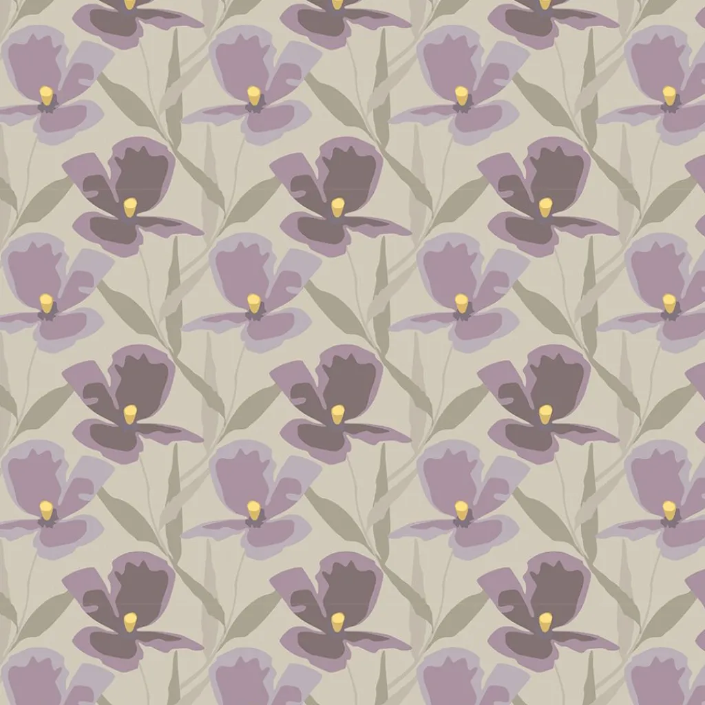 Gardintyger Mönstrade|Arvidssons Textil<Arvidssons textil Blomsterskrud culla lila tyg