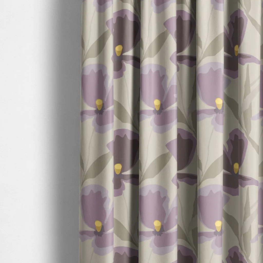 Gardintyger Mönstrade|Arvidssons Textil<Arvidssons textil Blomsterskrud culla lila tyg