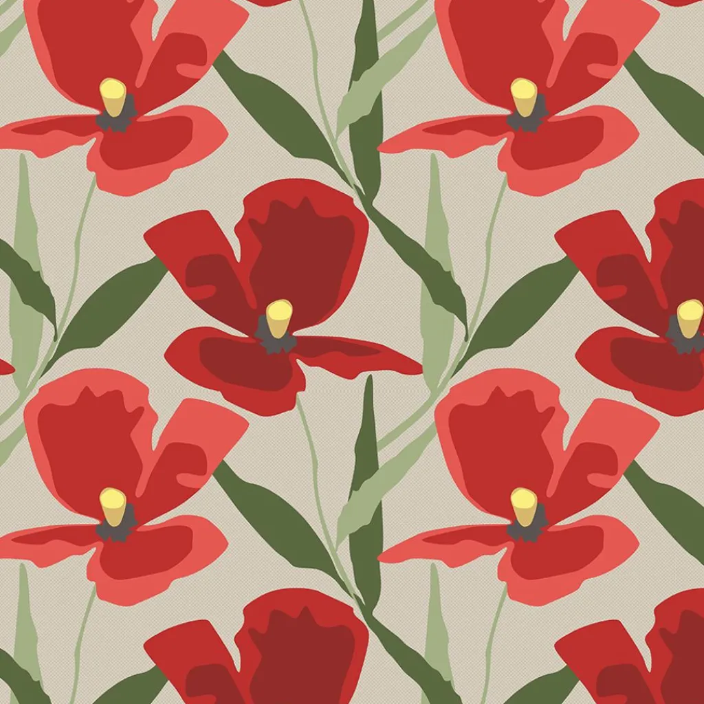 Gardintyger Mönstrade|Arvidssons Textil<Arvidssons textil Blomsterskrud culla röd tyg