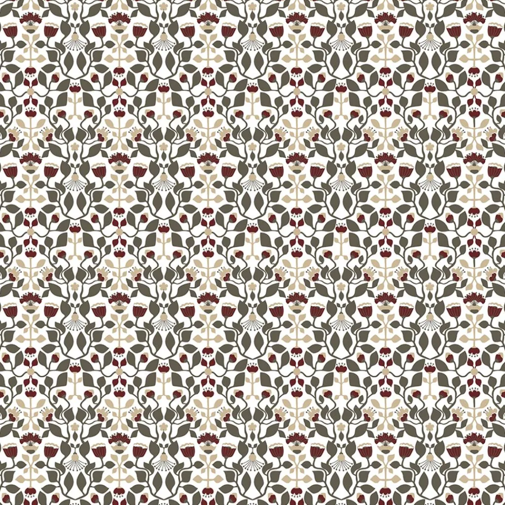 Gardintyger Mönstrade|Arvidssons Textil<Arvidssons textil Blomstersnår brun tyg