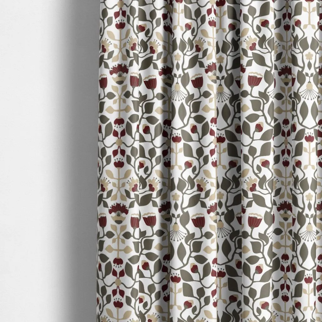 Gardintyger Mönstrade|Arvidssons Textil<Arvidssons textil Blomstersnår brun tyg