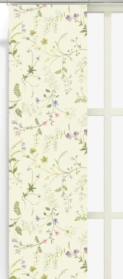 Panelgardiner<Arvidssons textil Blomsteryra gul panelgardiner